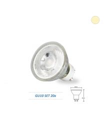 SET 20x Retro GU10 LED Strahler 5W, 45°, prismatisch, warmweiß