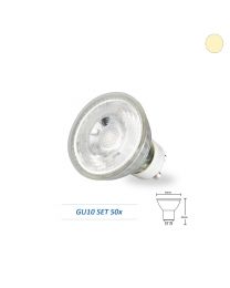 SET 50x Retro GU10 LED Strahler 5W, 45°, prismatisch, warmweiß